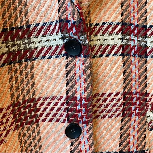 Stradivarius Plaid Checked Tweed Style Coat - Picture 5 of 10